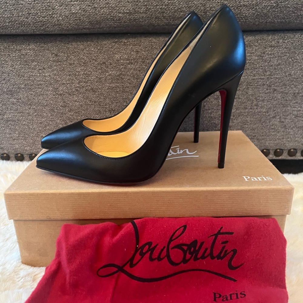 New Christian Louboutin Pigalle Nappa Leather Black Pumps 100mm Size EU 39 - Picture 1 of 8
